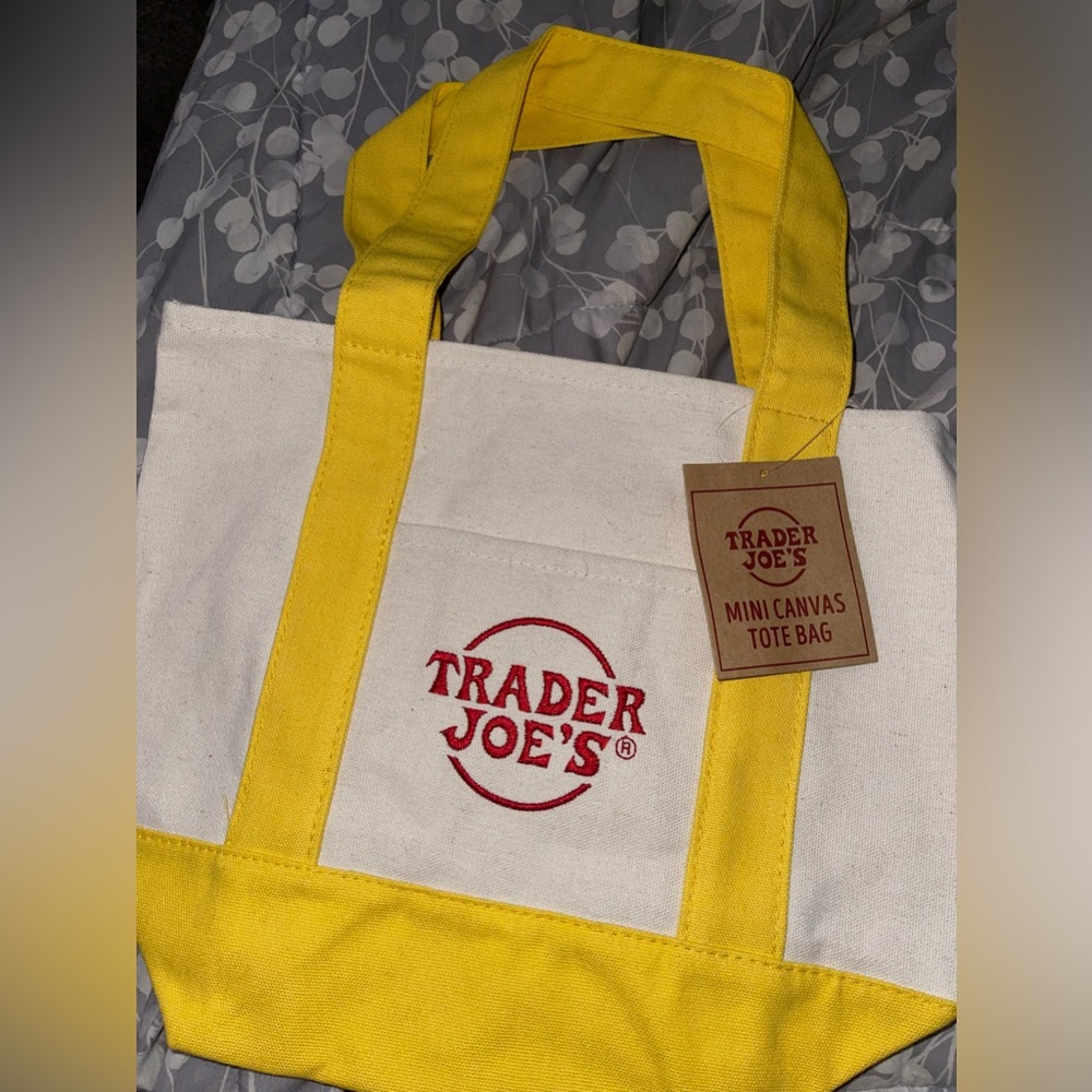 Trader Joe's Yellow Mini Canvas Tote Bag